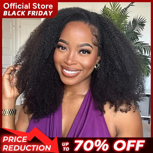 Sale Happening Now: 70% OFF — Afro Curly Glueless Wear-Go Half Wig | 180%–250% Density | Drawstring Cap