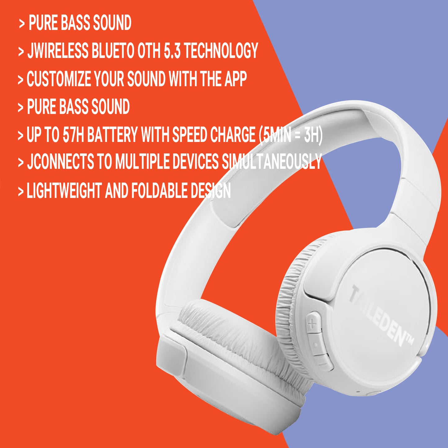 TAILEDEN Wireless  510BT Headphones