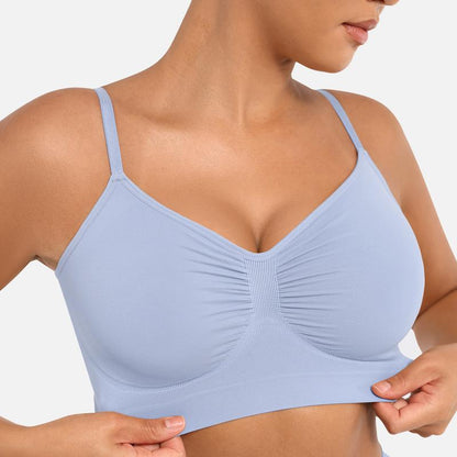 AQA Women's Wireless Bra Comfort Bralettes No Underwire Unlined Cami Bra Seamless Tshirt Bras Sports Bra Bralette Basic Comfortable Fit Womenswear Everyday Up to 44DD