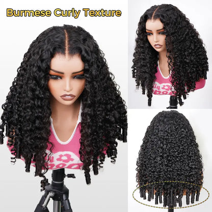 Sale Happening Now:70% off Burmese Curly 13×6 HD Lace Glueless Wig | Bleached Knots & Drawstring Fit