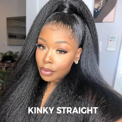 Sale Happening Now:70%OFF — Kinky Straight 360 Full Lace Glueless Wig | Pre-Cut & Pre-Plucked