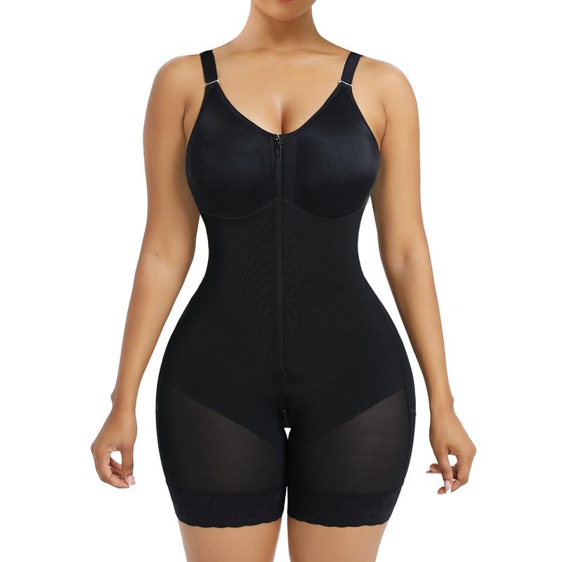 AQA-Women's colombianas shapewear Tummy Control Butt Lifter Shaper with zipper Crotch detachable shoulder strap