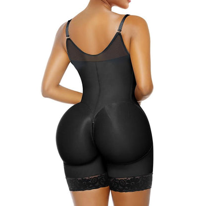 AQA-Women's colombianas shapewear Tummy Control Butt Lifter Shaper with zipper Crotch detachable shoulder strap